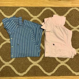 Abercrombie & Fitch Button-Up Combo XL Blue & Pink